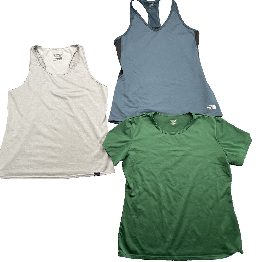 Patagonia North Face LOT (3) Womens Large Tank Tee Performance Base Layer Sports